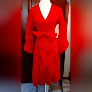 Vintage Style Scarlet Red Dress 🔥 ❤️ Unknown Designer